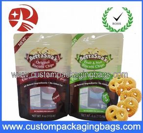 Resealable Custom Stand Up Pouche With Bottom Gusset For Cooky Packaging