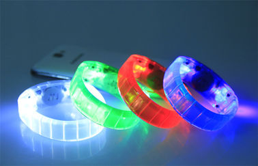 Custom Child Toy LED Flashing Bracelet Blister Card / Glow In The Dark Wristbands
