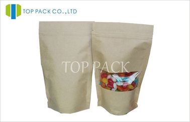 Ziplock zwykły Stand Up Pouch z okienkiem, 1oz Coffee Kraft Paper Bags