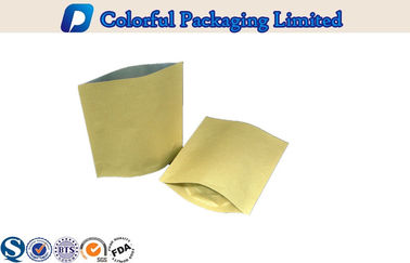Kraft Paper Foil Lined Stand Up Laminated Pouch For Tea / Snack Packing