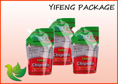 Plastic Tomato Sauce Pouch Leak Proof Spout Bag Packaging 9 Colors Printed