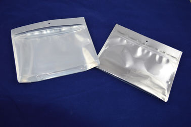 Alu Foil Clear Zipper Pouch Packaging Stand Up For Toiletries
