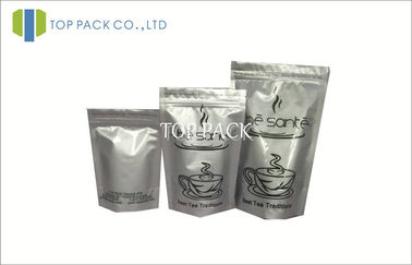 Customized Foil Stand Up resealable kraft paper bags With Zipper For Tea Packaging