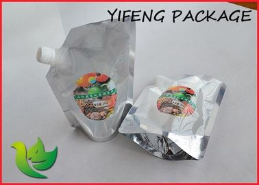 Front Clear Spout Pouch Packaging With Sticker , Wine in Bag