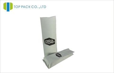 Biała torebka na papier pakowy do kawy 250g z bocznym klinem do odgazowywania