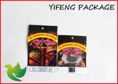 Tobacco Zip Lock Resealable Plastic Bags Custom Printing flat bottom