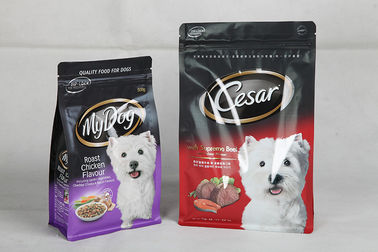 Resealable Printed Dog Food Packaging Flat Bottom Pouch with Zipper