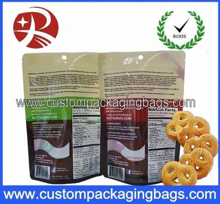 Resealable Custom Stand Up Pouche With Bottom Gusset For Cooky Packaging