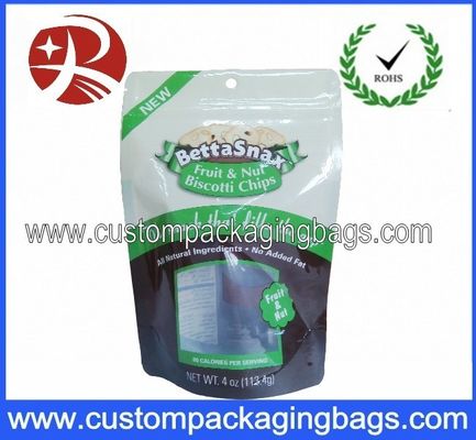 Resealable Custom Stand Up Pouche With Bottom Gusset For Cooky Packaging