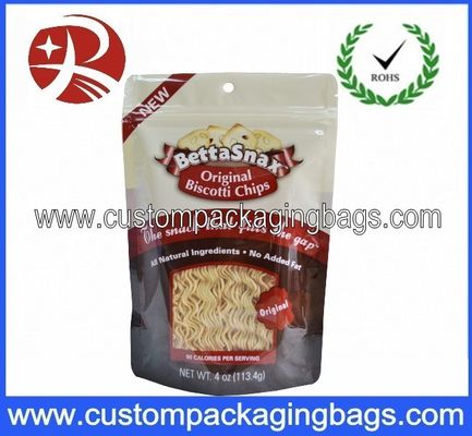 Resealable Custom Stand Up Pouche With Bottom Gusset For Cooky Packaging