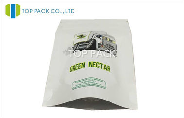 Małe białe plastikowe torebki stojące Front Clear Folia z nadrukiem 3.5g