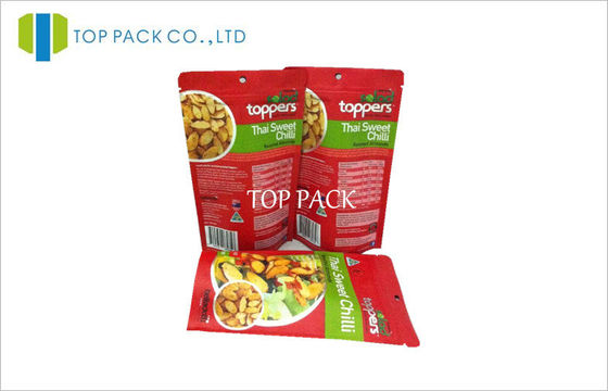 Czerwony PET / VMPET / PE Zipper Stand Up Food Pouch, kawa w proszku, folia Opakowanie 300g