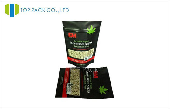 Chia Seeds Plastic Stand Up Opakowanie na żywność Matte Black Finished Zipper