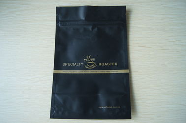 Coffee Bean Packaging Opakowanie z matowej czarnej folii, Stand Up Zawór odgazowujący