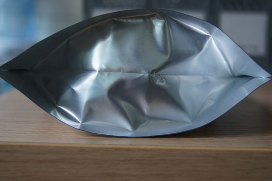Błyszczący zwykły srebrny Stand Up Pouch Etui opakowania Ziplock do pakowania żywności