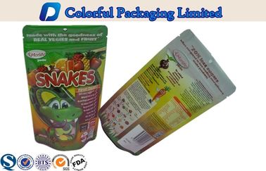 Recycle PET / PE stand up zipper pouch bags for Snacks / dry fruit