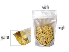 Colorful Foil Food Pouch Packaging for Dried Fruits , Spices , Biscuits
