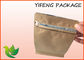 Kraft Paper Flat Bottom Pouch Box Oxygen resistance with pocket zip