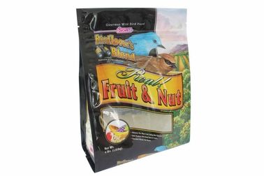 Flexible Dog Food Packaging Quad Seal Pouch with Zipper , Heavy Duty Side Gusset